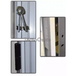 Puerta Doble Aluminio 1/2 Vidrio Repartido horizontal 160x200